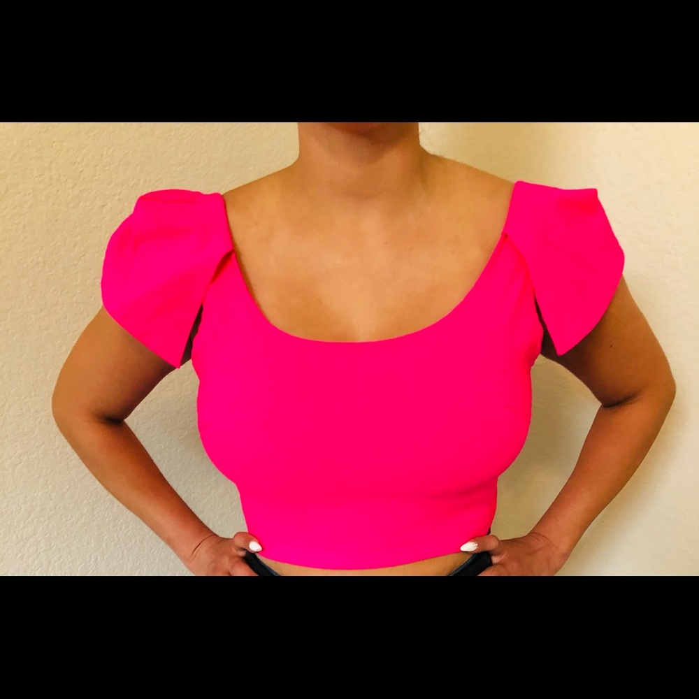 Hot pink ‘lovely day’ crop top